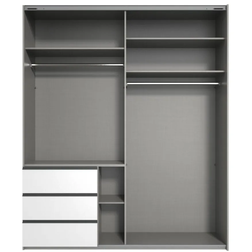 Kledingkast Oss Donkergrijs - 200x236x65 cm