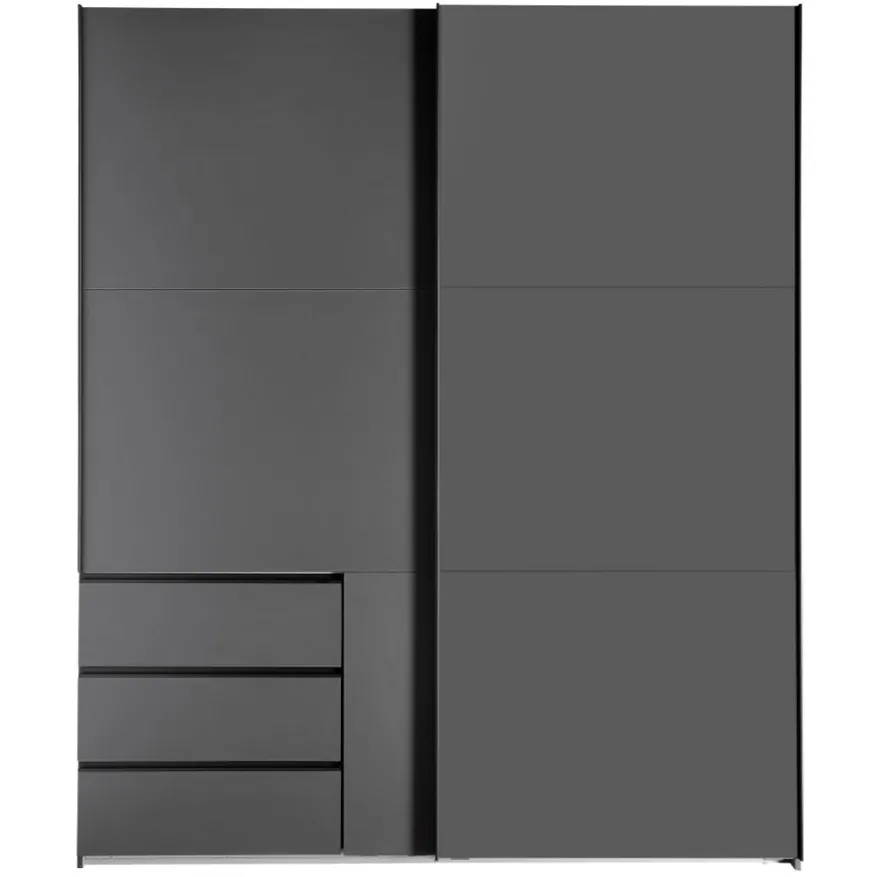 Kledingkast Oss Donkergrijs - 200x236x65 cm