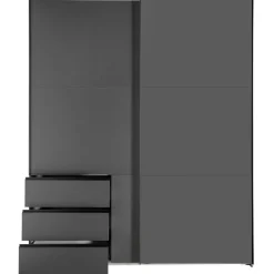 Kledingkast Oss Donkergrijs - 200x236x65 cm