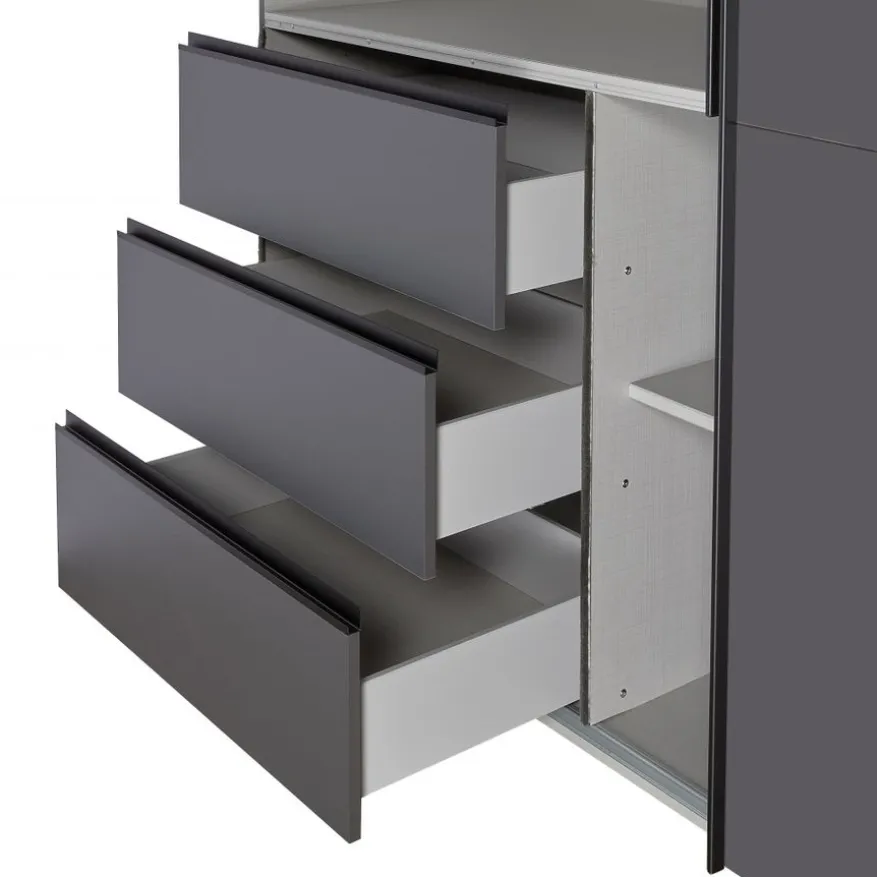 Kledingkast Oss Donkergrijs - 200x236x65 cm