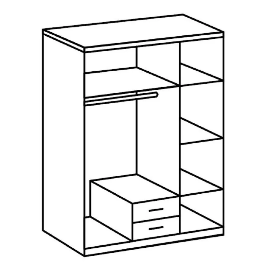 Kledingkast Stolpen Grafiet - 135x199x58 cm
