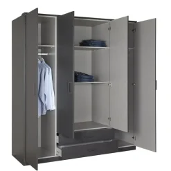 Kledingkast Stolpen Grafiet - 180x199x58 cm
