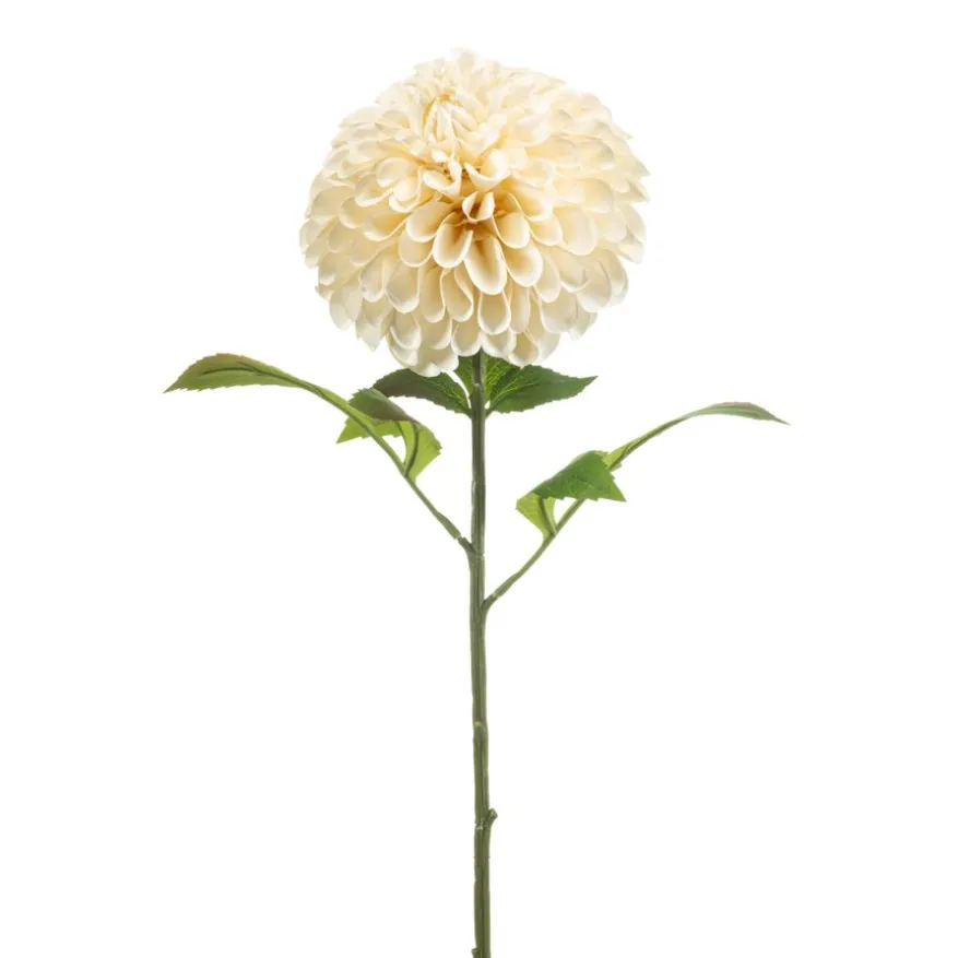 Kunstbloem Dahlia Pompon Crème - 77 cm