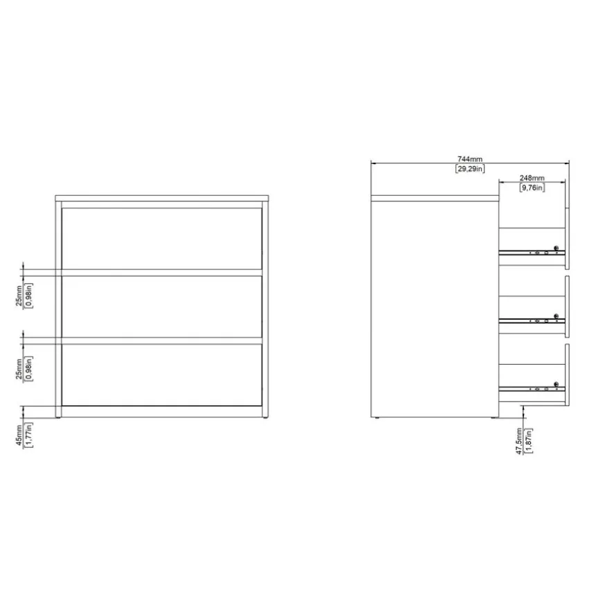 Ladekast Atlanta Wit - 80x84x48 cm