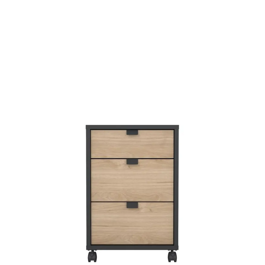 Ladekast Bram Donkergrijs / Eiken - 41x61x49 cm