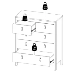 Ladekast Dallas Eiken - 83x99x39 cm