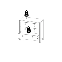 Ladekast Dallas Wit - 84x80x39 cm