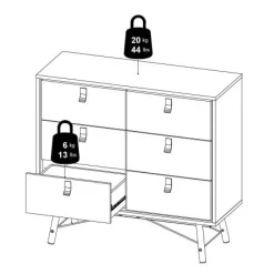 Ladekast Denver Eiken - 102x95x40 cm