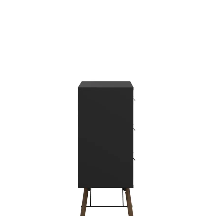 Ladekast Denver Zwart / Walnoot - 150x95x40 cm