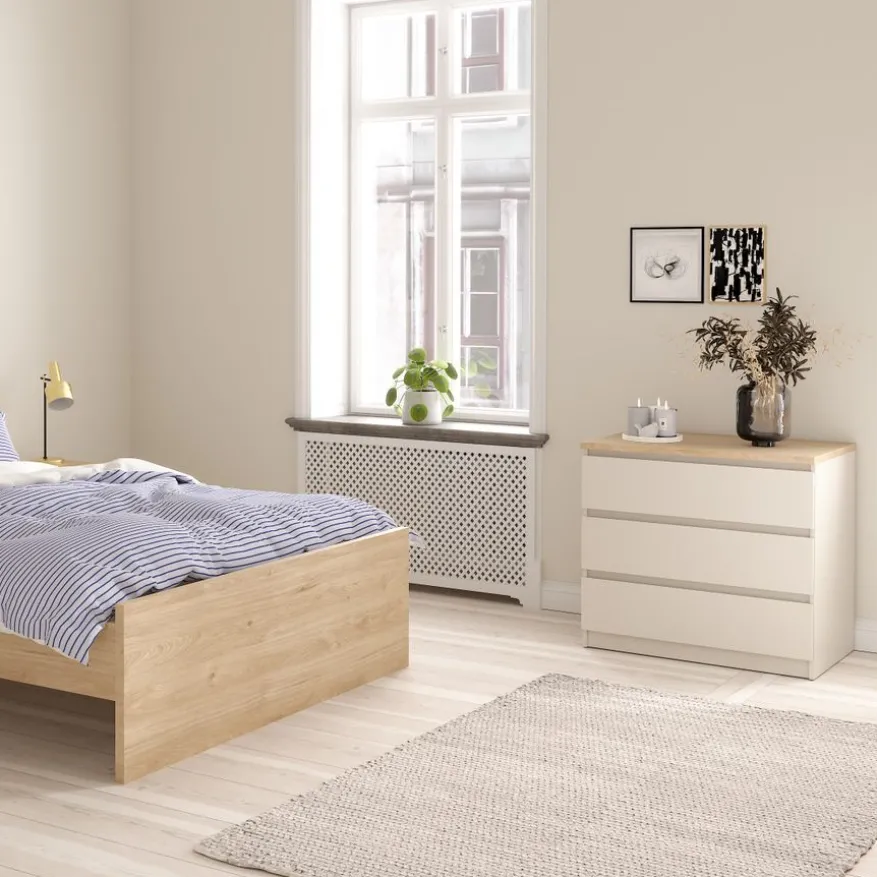 Ladekast Luna Taupe / Eiken - 77x71x50 cm