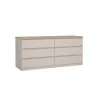 Ladekast Luna Taupe / Eiken - 154x71x50 cm
