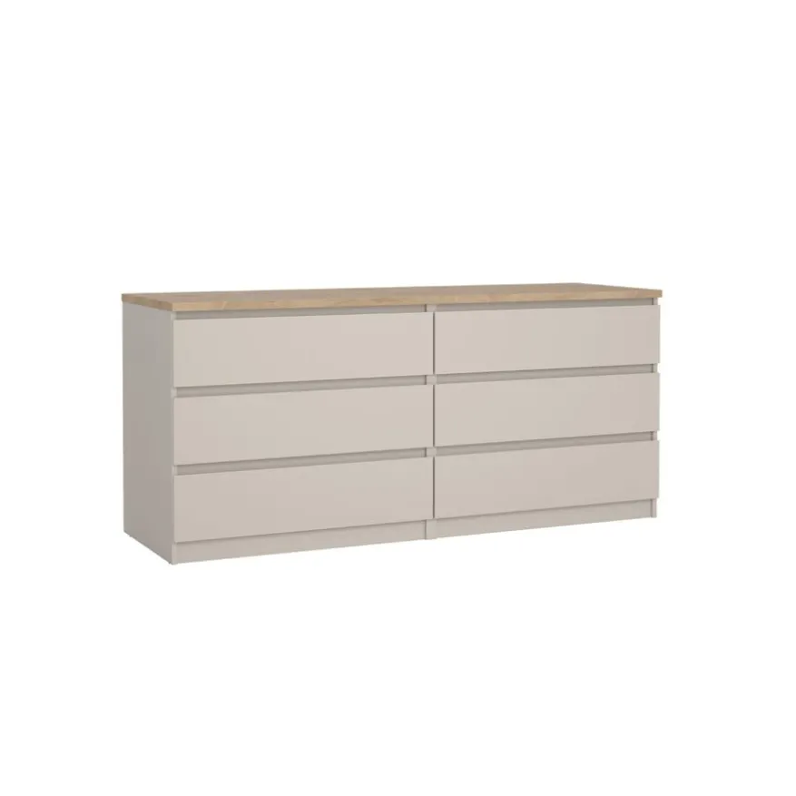 Ladekast Luna Taupe / Eiken - 154x71x50 cm
