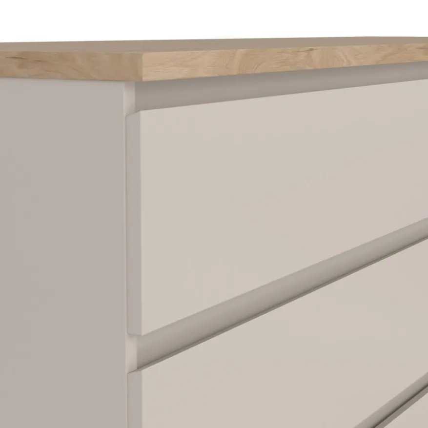 Ladekast Luna Taupe / Eiken - 154x71x50 cm