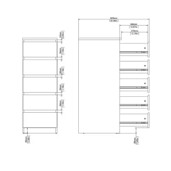 Ladekast Luna Wit - 41x112x50 cm