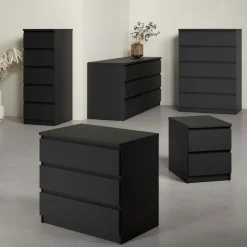 Ladekast Luna Zwart - 41x112x50 cm