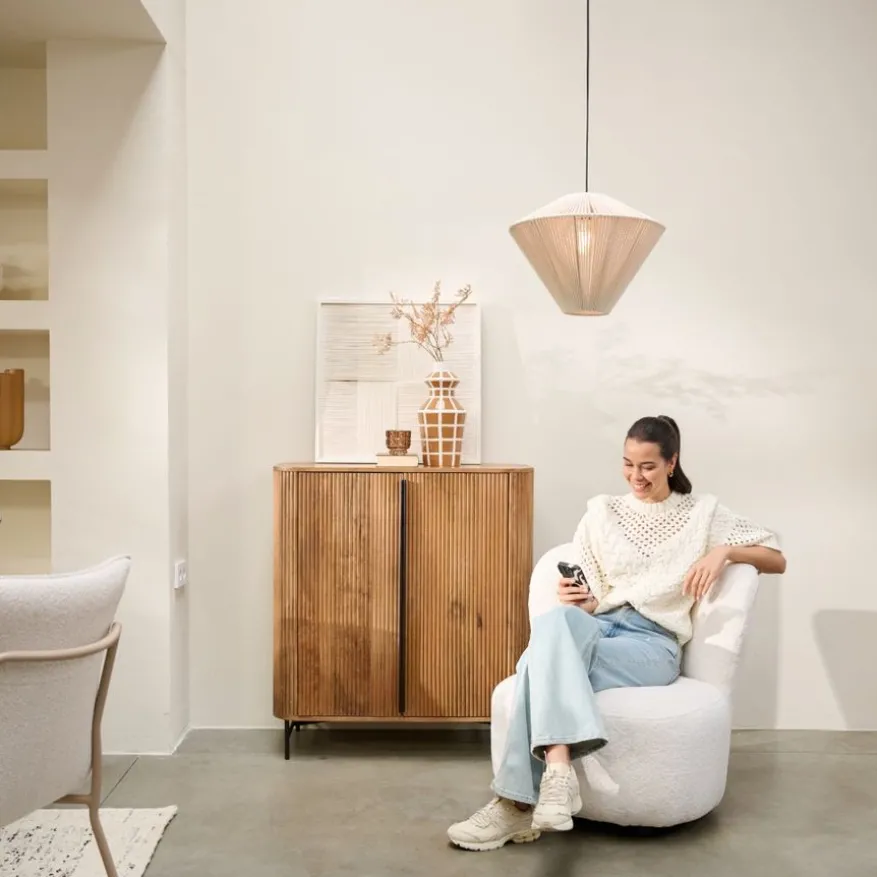Light & Living Hanglamp Felida Crème - E27 - Ø 56 cm