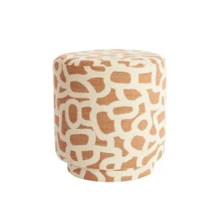 Light & Living Poef Davonte Terra / Crème - Ø 40 cm