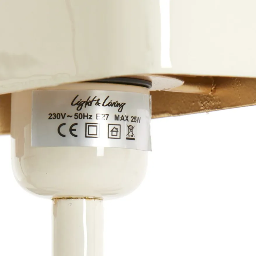 Light & Living Tafellamp Elenie Crème - E27 - 36 cm hoog