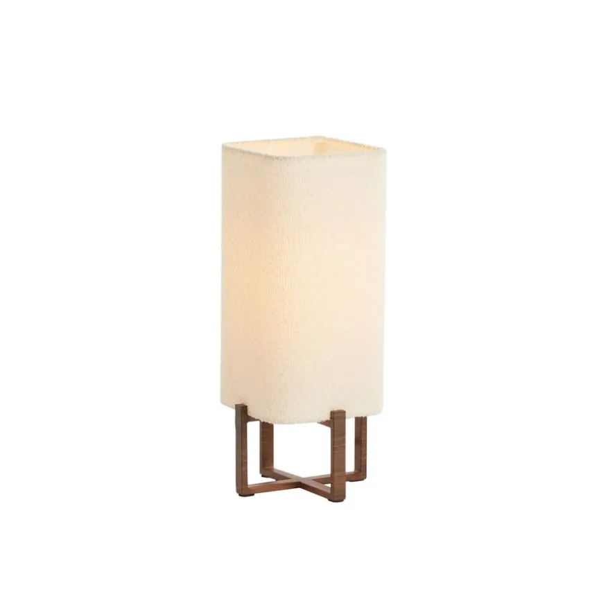 Light & Living Tafellamp Wyn Crème / Bruin - E27 - 39 cm hoog