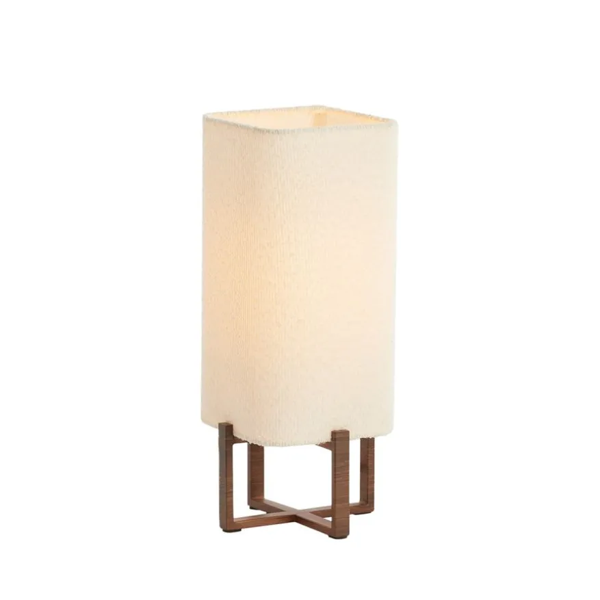 Light & Living Tafellamp Wyn Crème / Bruin - E27 - 51 cm hoog