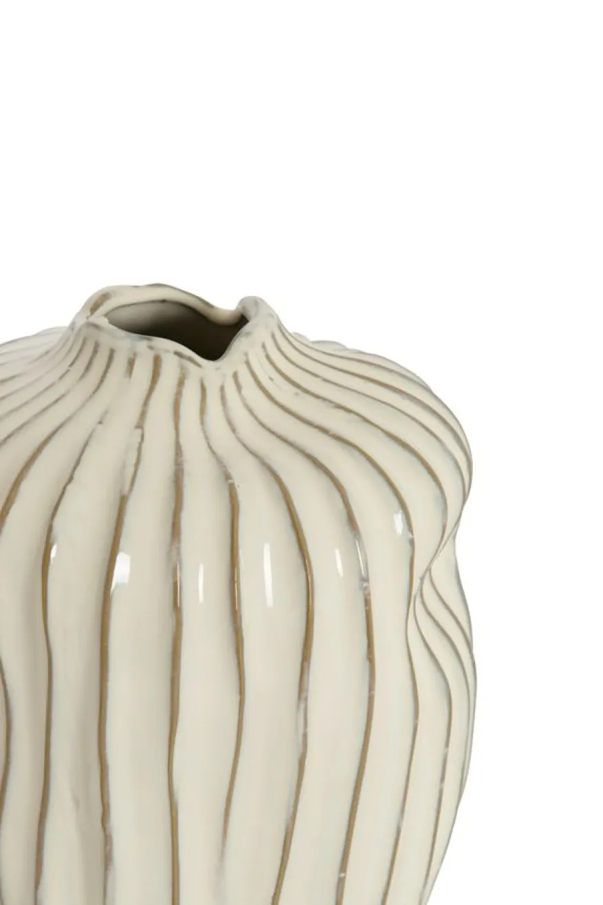 Light & Living Vaas Vechhia Crème - 25 cm hoog
