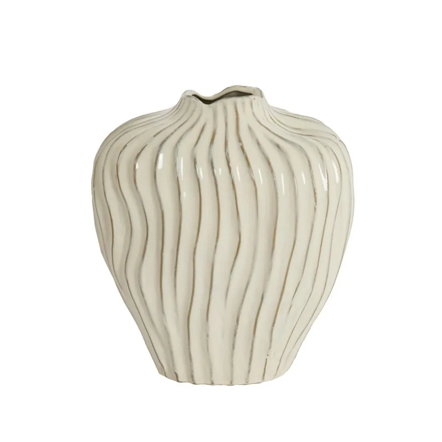 Light & Living Vaas Vechhia Crème - 35 cm hoog