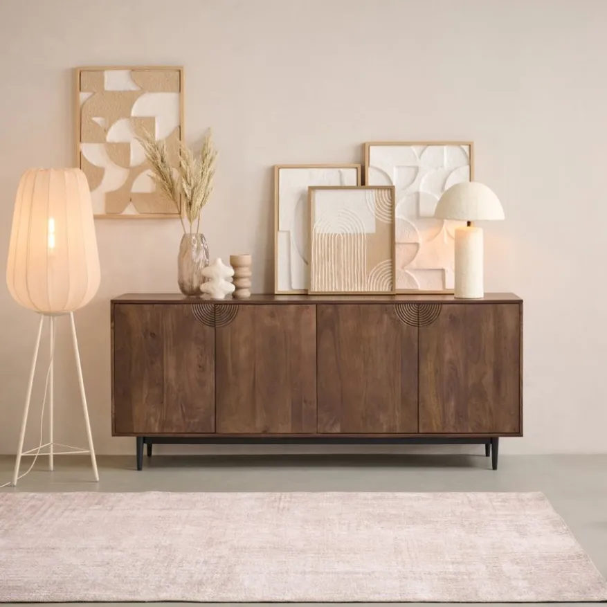 Light & Living Vloerlamp Plumeria Zand - E27 - 132 cm hoog