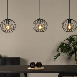 Lucide Hanglamp Danza Zwart - 3 x E27 - 130 cm breed