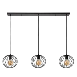 Lucide Hanglamp Danza Zwart - 3 x E27 - 130 cm breed
