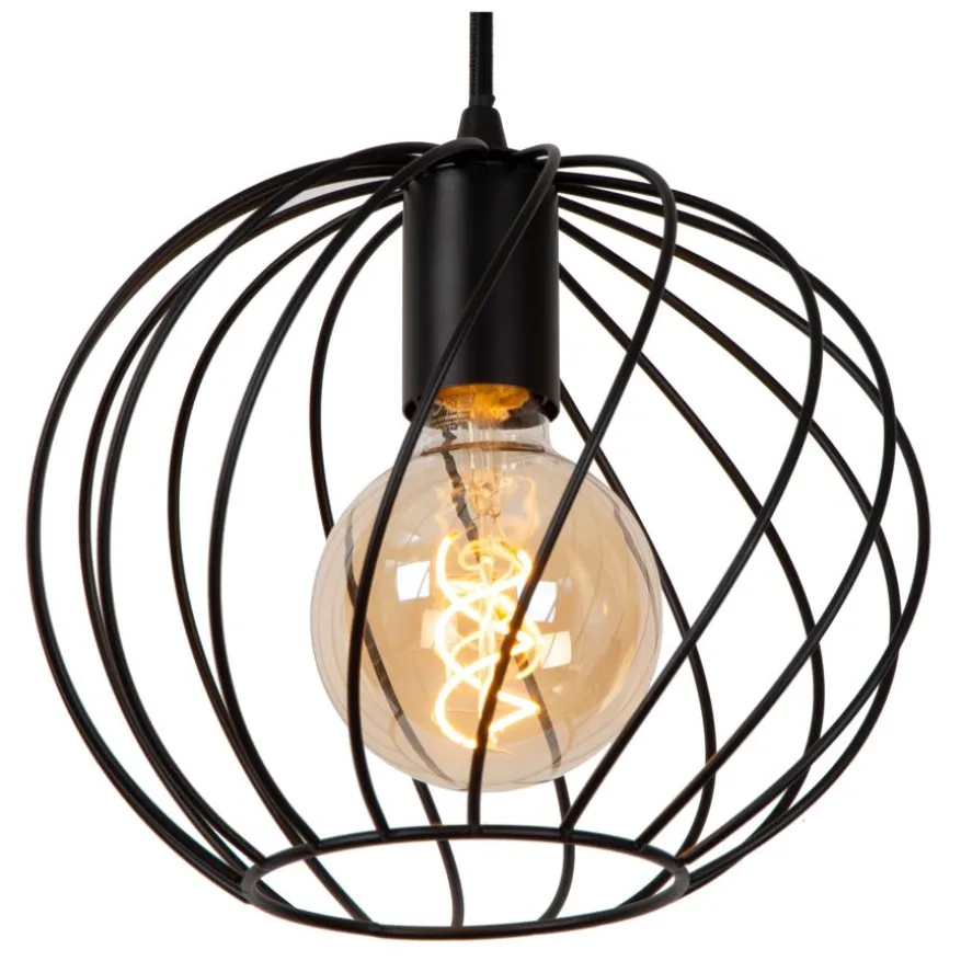 Lucide Hanglamp Danza Zwart - 3 x E27 - 130 cm breed