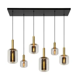 Lucide Hanglamp Joanet Zwart - 6 x E27 - 132 cm breed