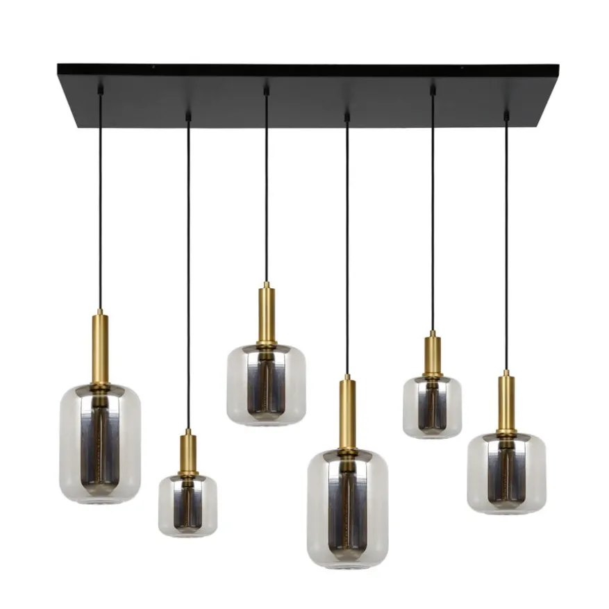 Lucide Hanglamp Joanet Zwart - 6 x E27 - 132 cm breed