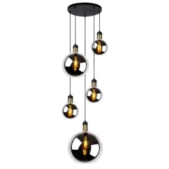 Lucide Hanglamp Julius Zwart - 5 x E27 - Ø 50 cm
