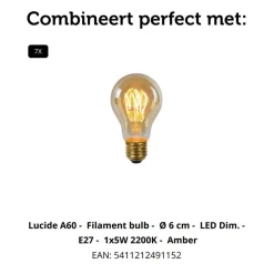 Lucide Hanglamp Maloto Goud - 7 x E27 - 150 cm breed