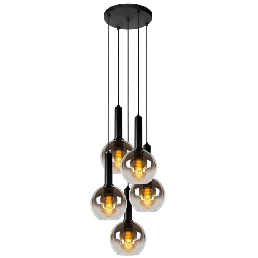 Lucide Hanglamp Marius Zwart - 5 x E27 - Ø 55 cm