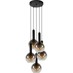 Lucide Hanglamp Marius Zwart - 5 x E27 - Ø 55 cm