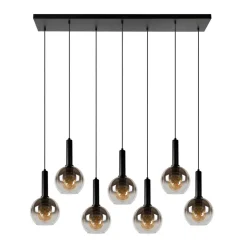 Lucide Hanglamp Marius Zwart - 7 x E27 - 130 cm breed