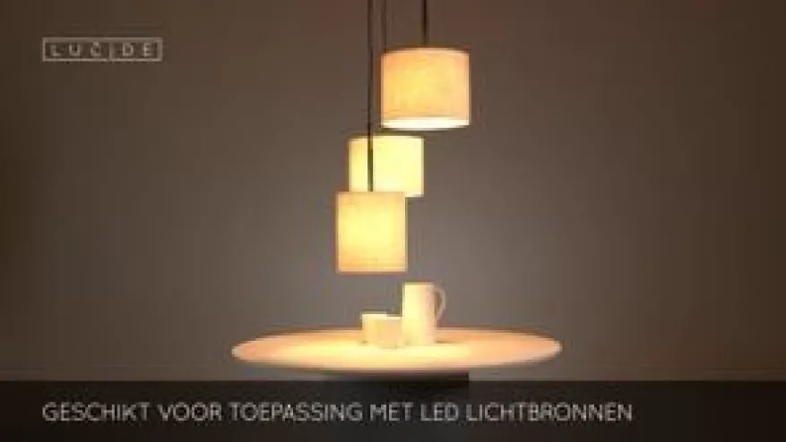 Lucide Hanglamp Maya Beige - 3 x E27 - Ø 46 cm