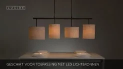 Lucide Hanglamp Maya Beige - 4 x E27 - 107 cm breed