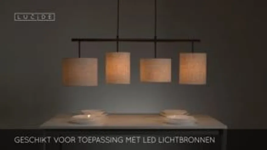 Lucide Hanglamp Maya Beige - 4 x E27 - 107 cm breed