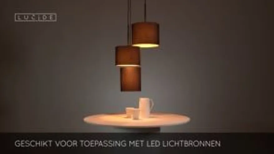 Lucide Hanglamp Maya Zwart - 3 x E27 - Ø 46 cm