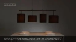 Lucide Hanglamp Maya Zwart - 4 x E27 - 107 cm breed