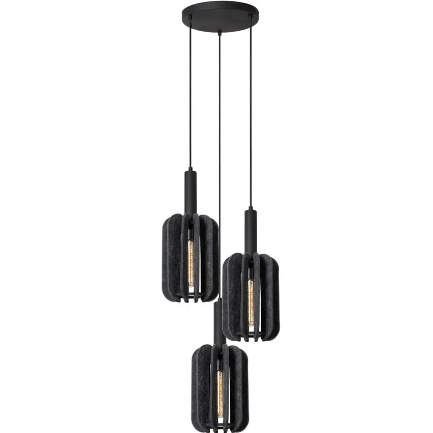 Lucide Hanglamp Rafal Grijs - 3 x E27 - Ø 50 cm