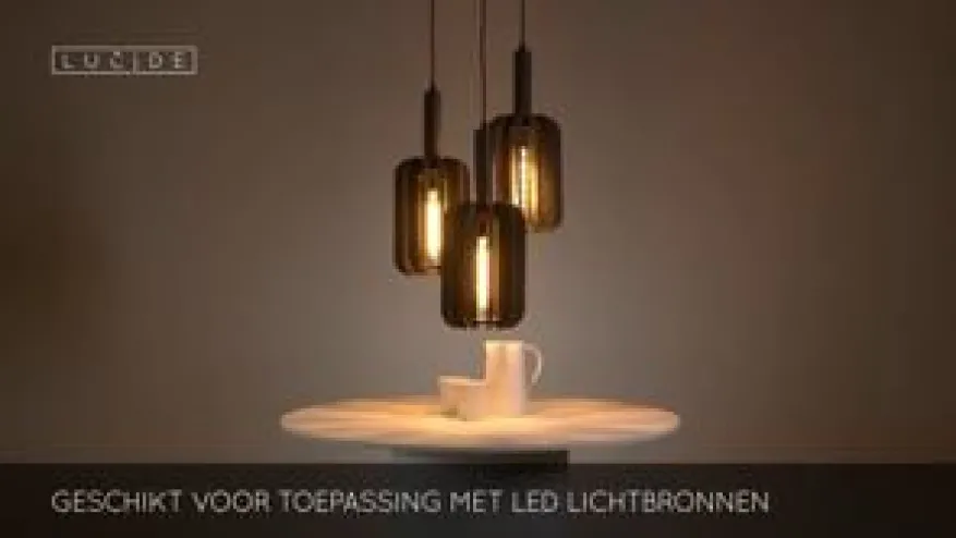 Lucide Hanglamp Rafal Grijs - 3 x E27 - Ø 50 cm