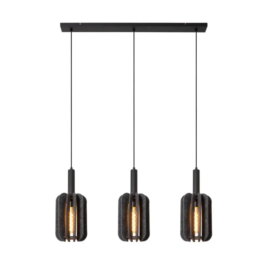 Lucide Hanglamp Rafal Grijs - 3 x E27 - 98 cm breed