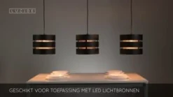 Lucide Hanglamp Rosas Zwart - 3 x E27 - 130 cm breed
