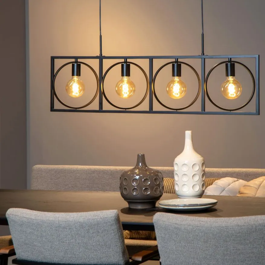 Lucide Hanglamp Suus Zwart - 4 x E27 - 108 cm breed