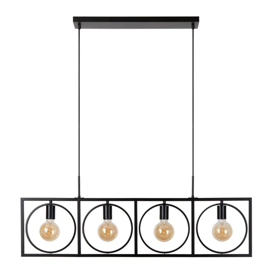 Lucide Hanglamp Suus Zwart - 4 x E27 - 108 cm breed