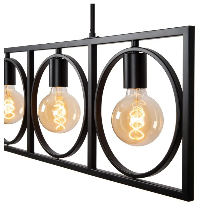 Lucide Hanglamp Suus Zwart - 4 x E27 - 108 cm breed
