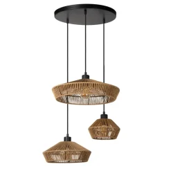 Lucide Hanglamp Yunkai Naturel - 3 x E27 - Ø 50 cm